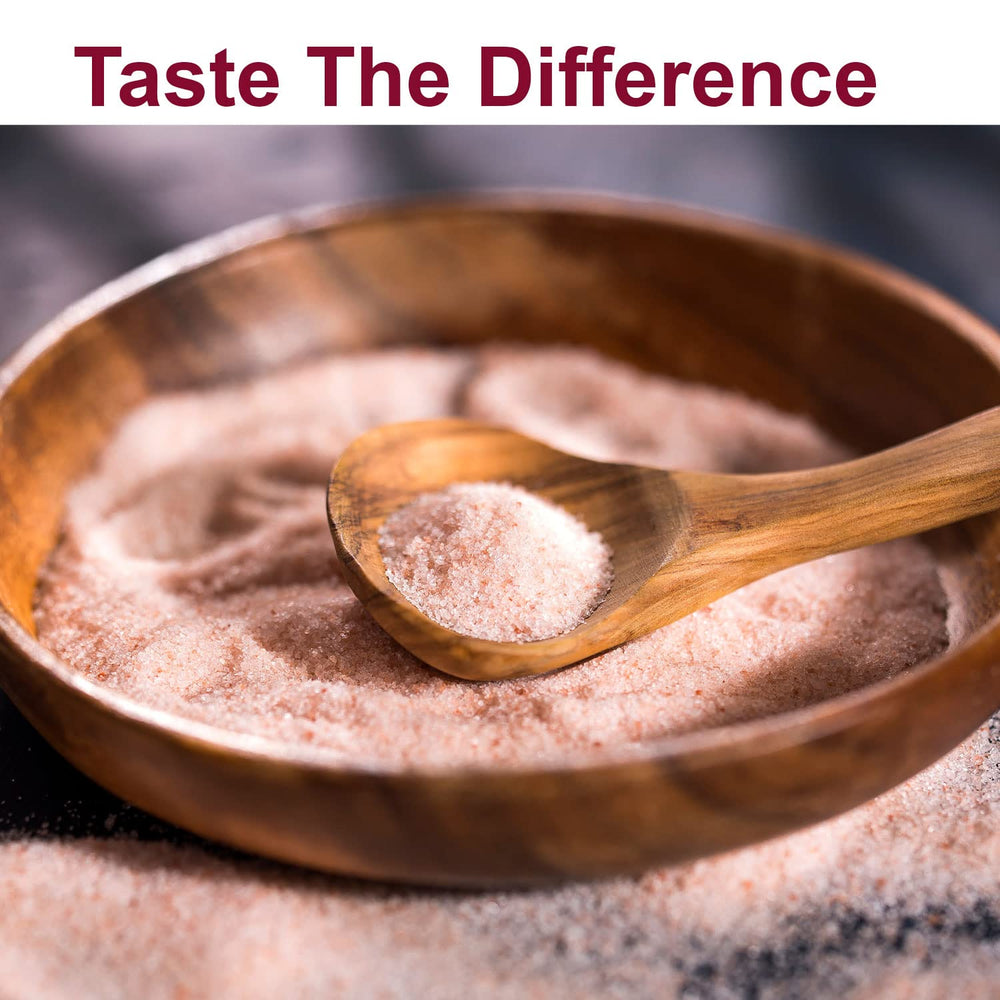 Himalayan Chef Pink Salt label highlights 84 minerals and certifications.