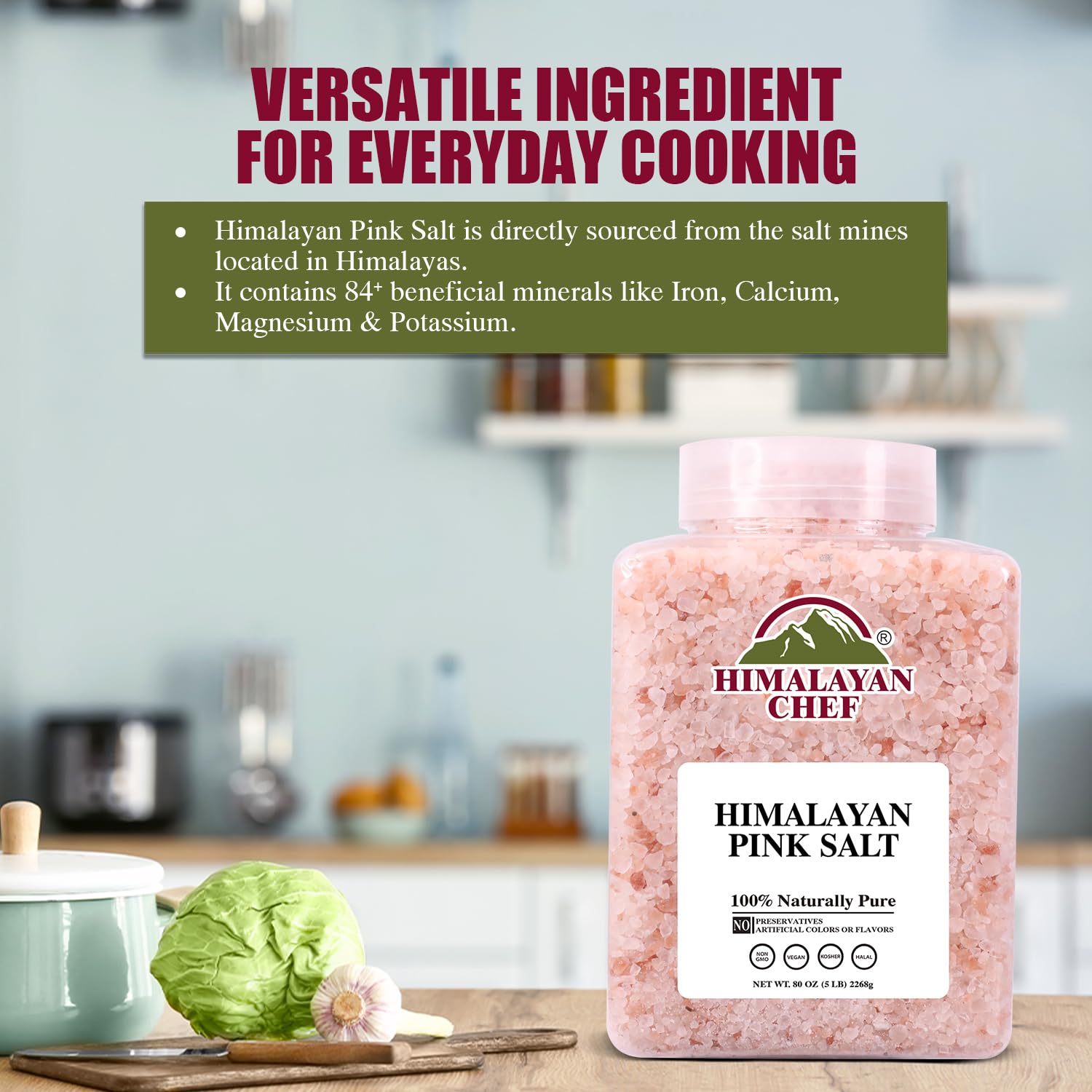 Himalayan Chef pink salt crystals sparkle with minerals.