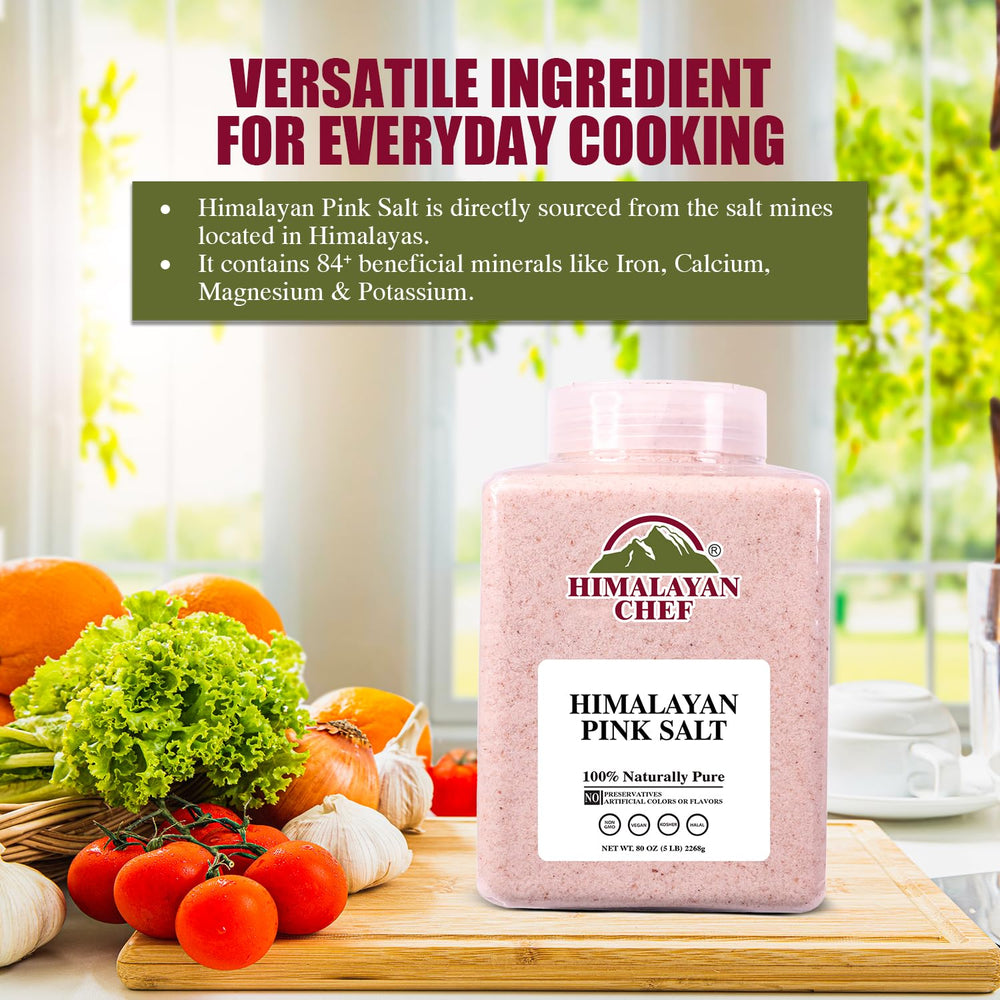Himalayan Chef Pink Salt minerals close-up showcases 84 minerals.