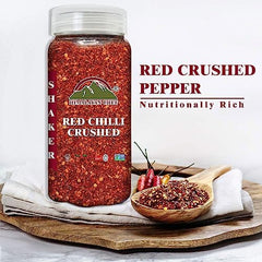 Himalayan Chef organic red chili flakes close-up showing rich color.
