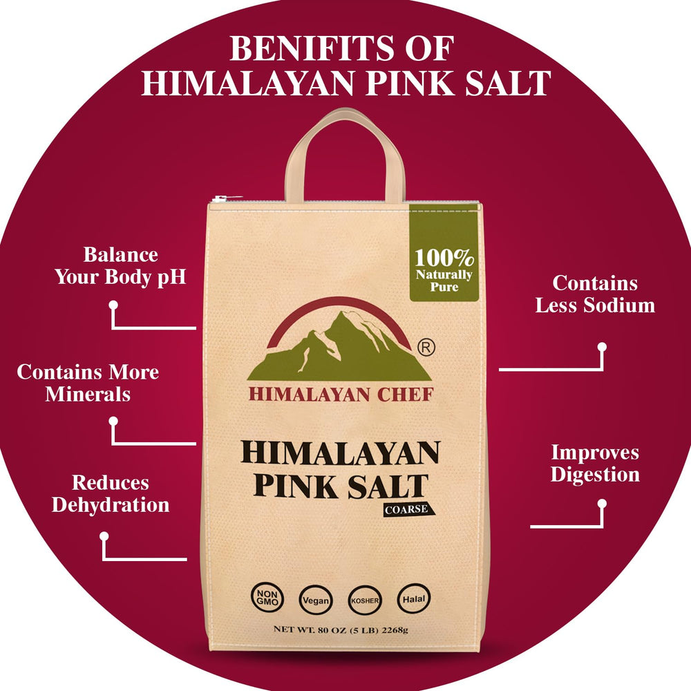 Himalayan Chef salt for grinders and mills ready-to-use coarse grains.