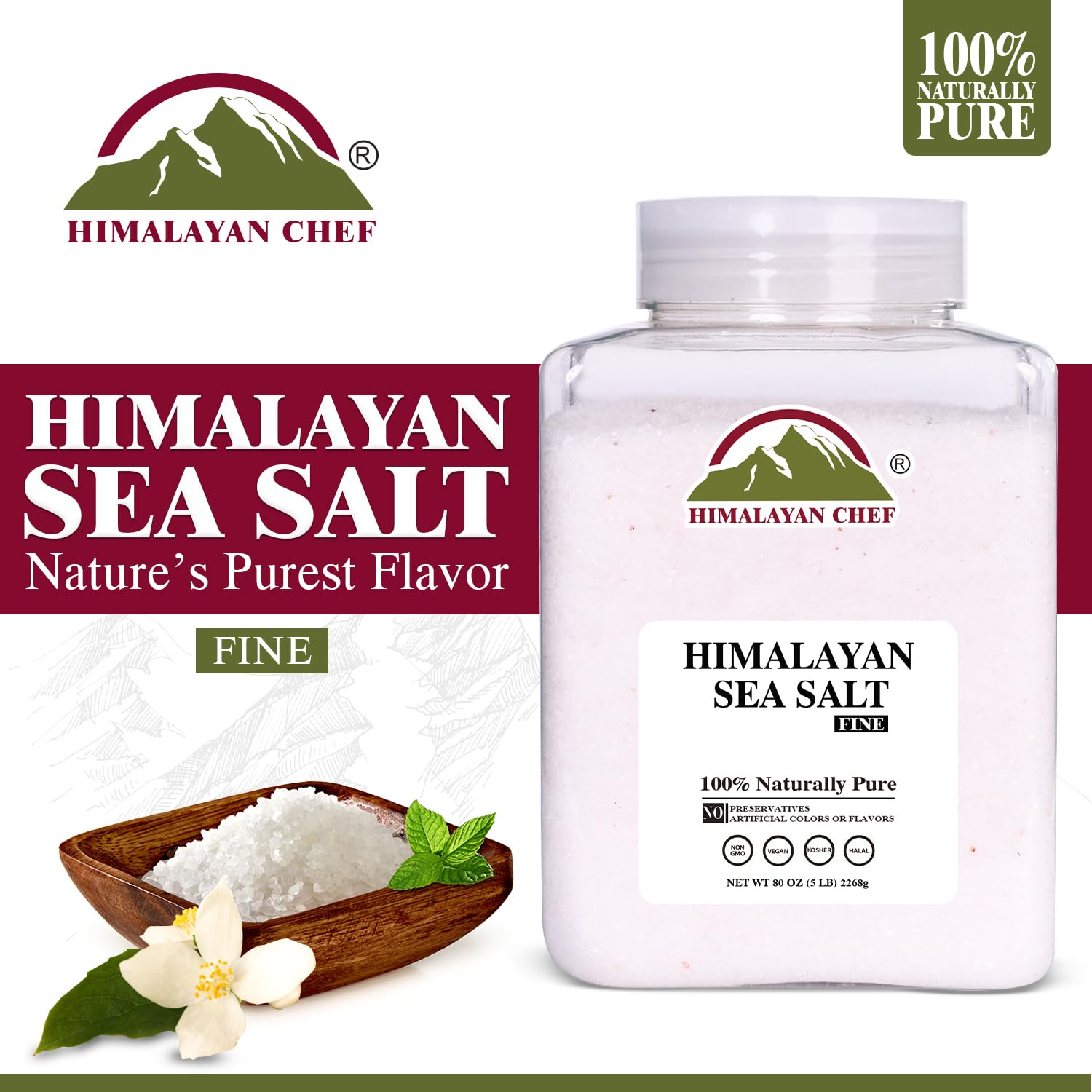 Himalayan Chef sea salt used in cooking for vibrant, clean flavor