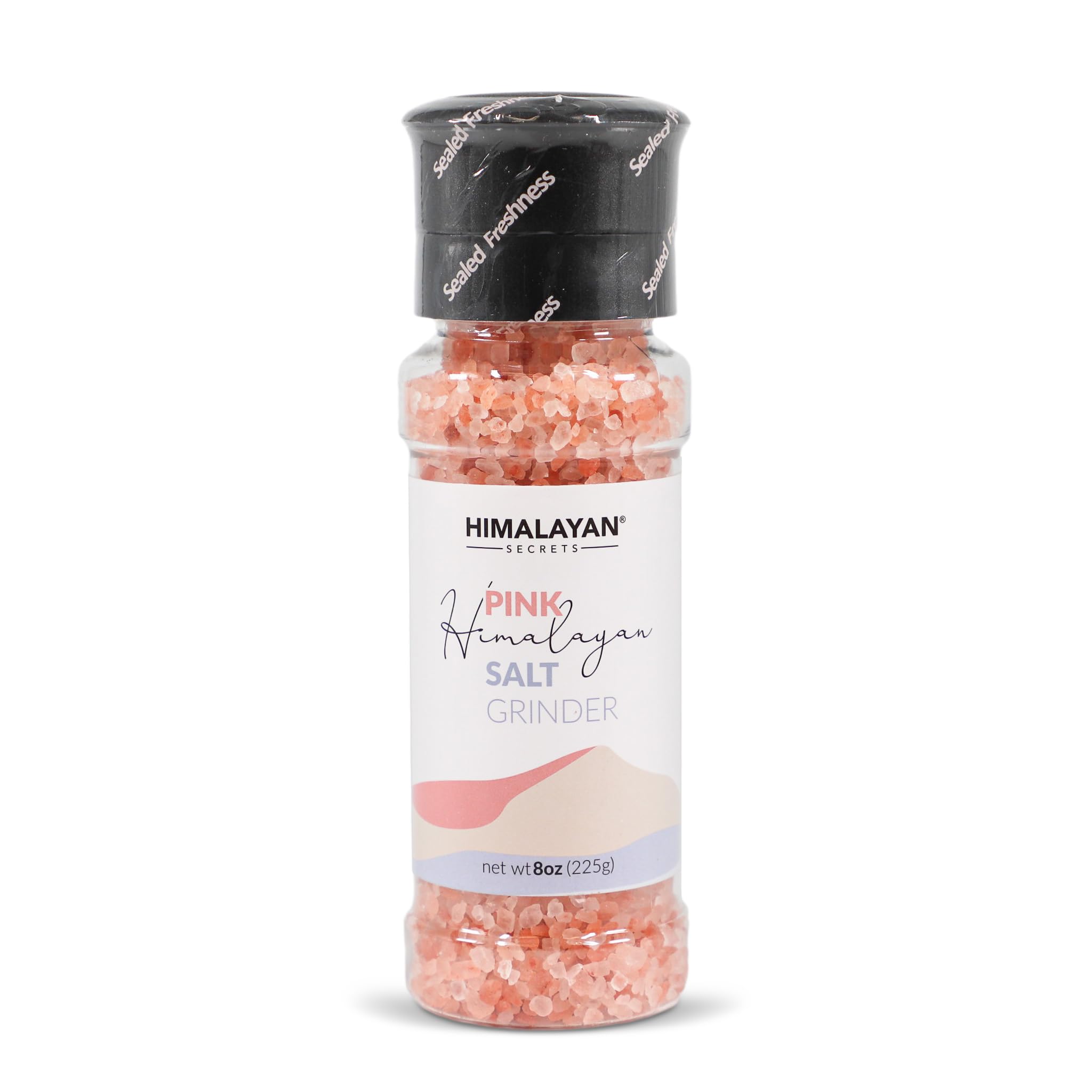 Himalayan Secrets pink salt grinder close-up showcasing rich flavor potential