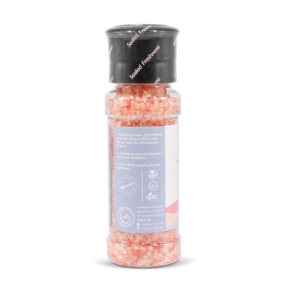 Himalayan Secrets refillable glass grinder for easy, clean seasoning