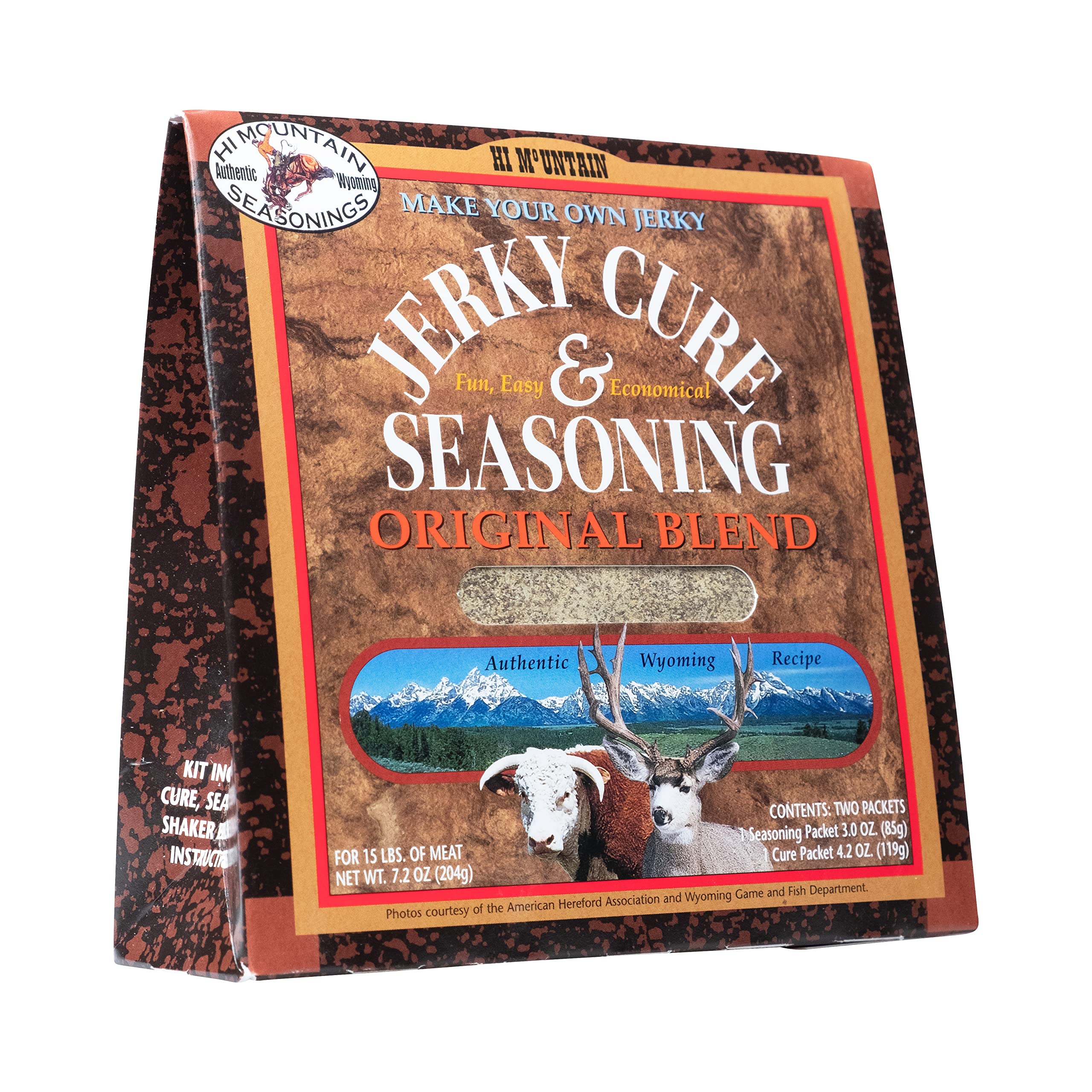 Hi Mountain Original Blend seasoning packet for beef jerky enhances home flavor