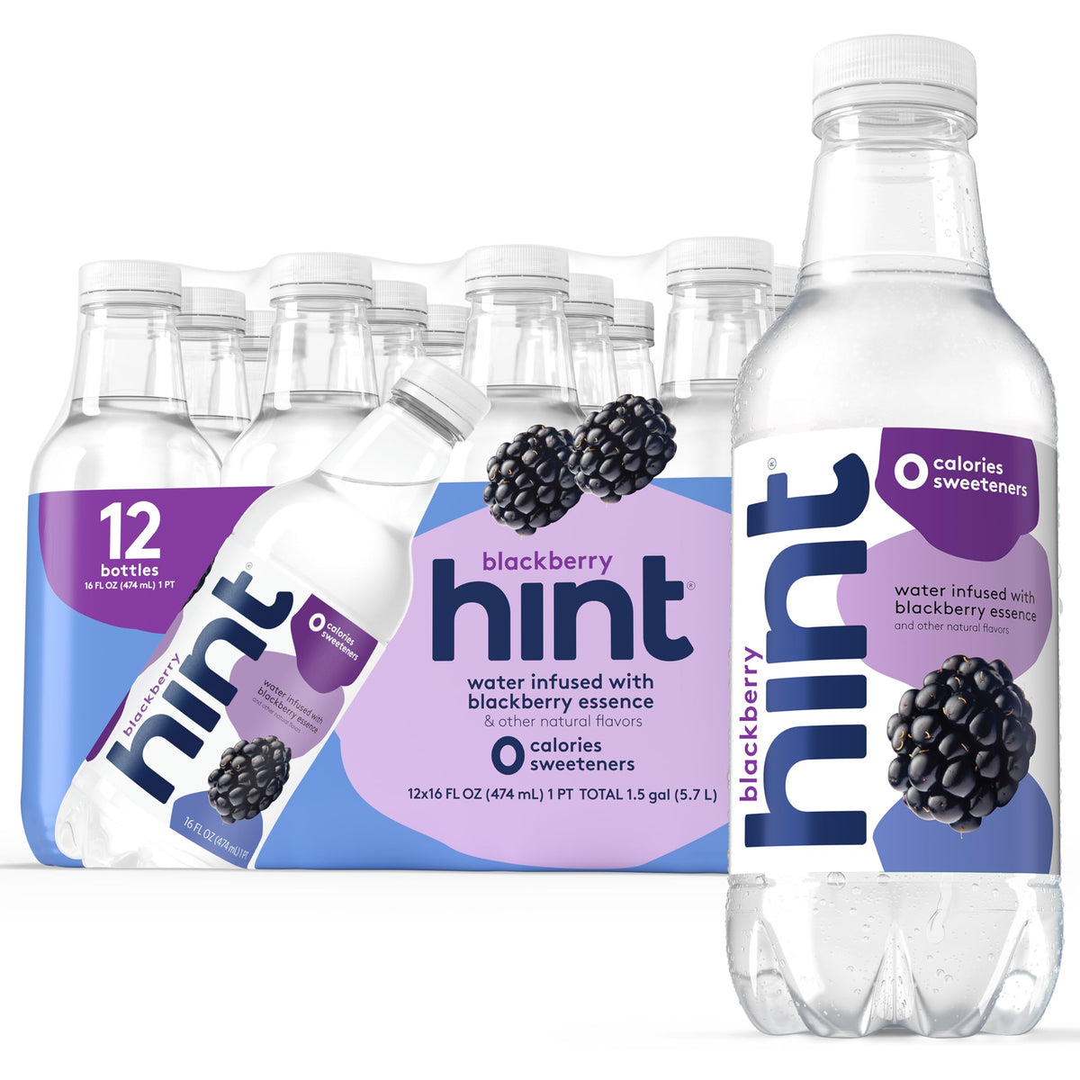 Hint Blackberry flavored water bottle with natural fruit essence