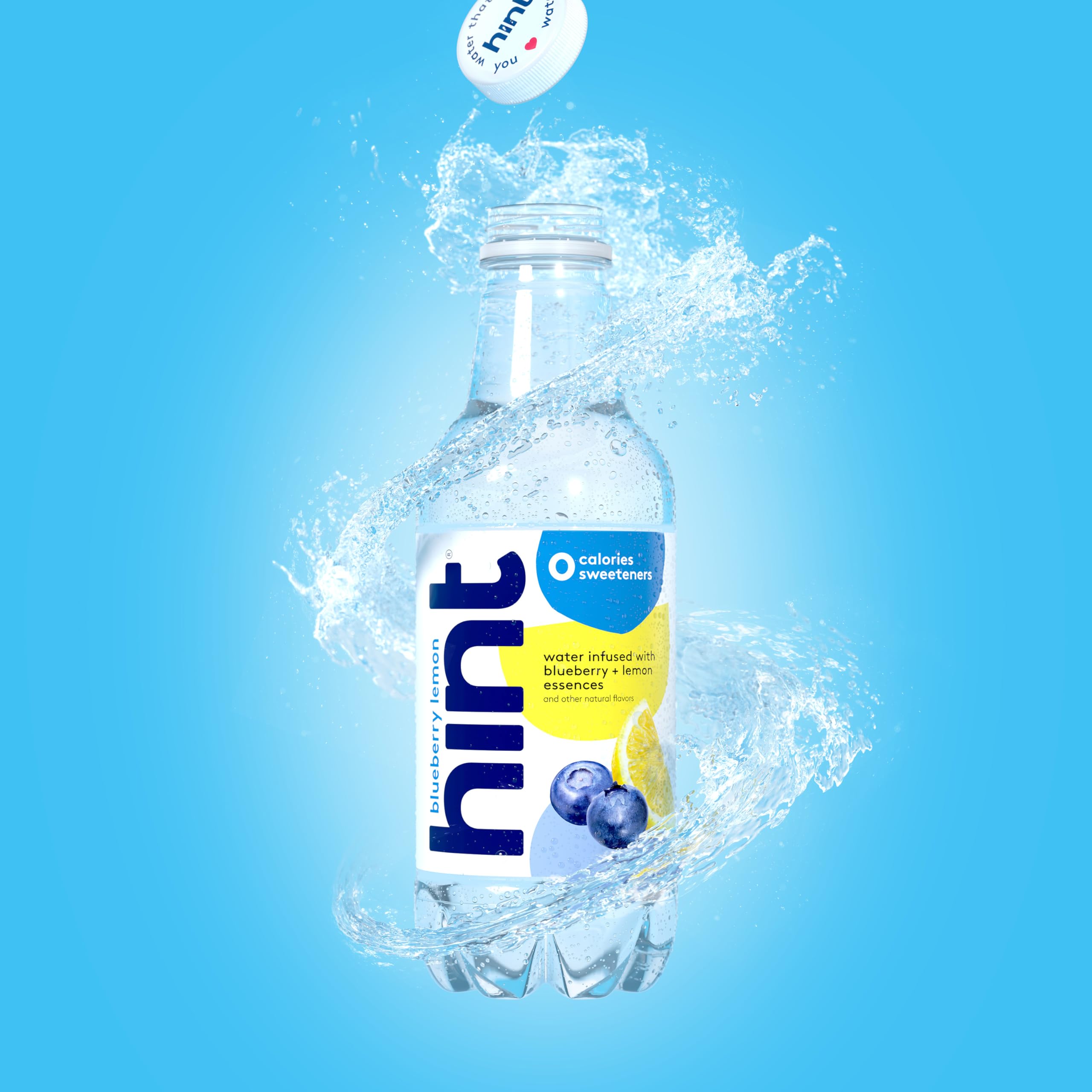 Hint Blueberry Lemon glass with water portrays refreshing calorie-free enjoyment