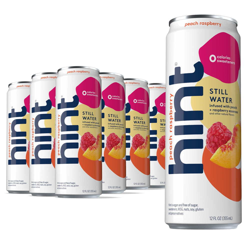 Hint canned water Peach Raspberry can for zero-calorie refreshment on the go