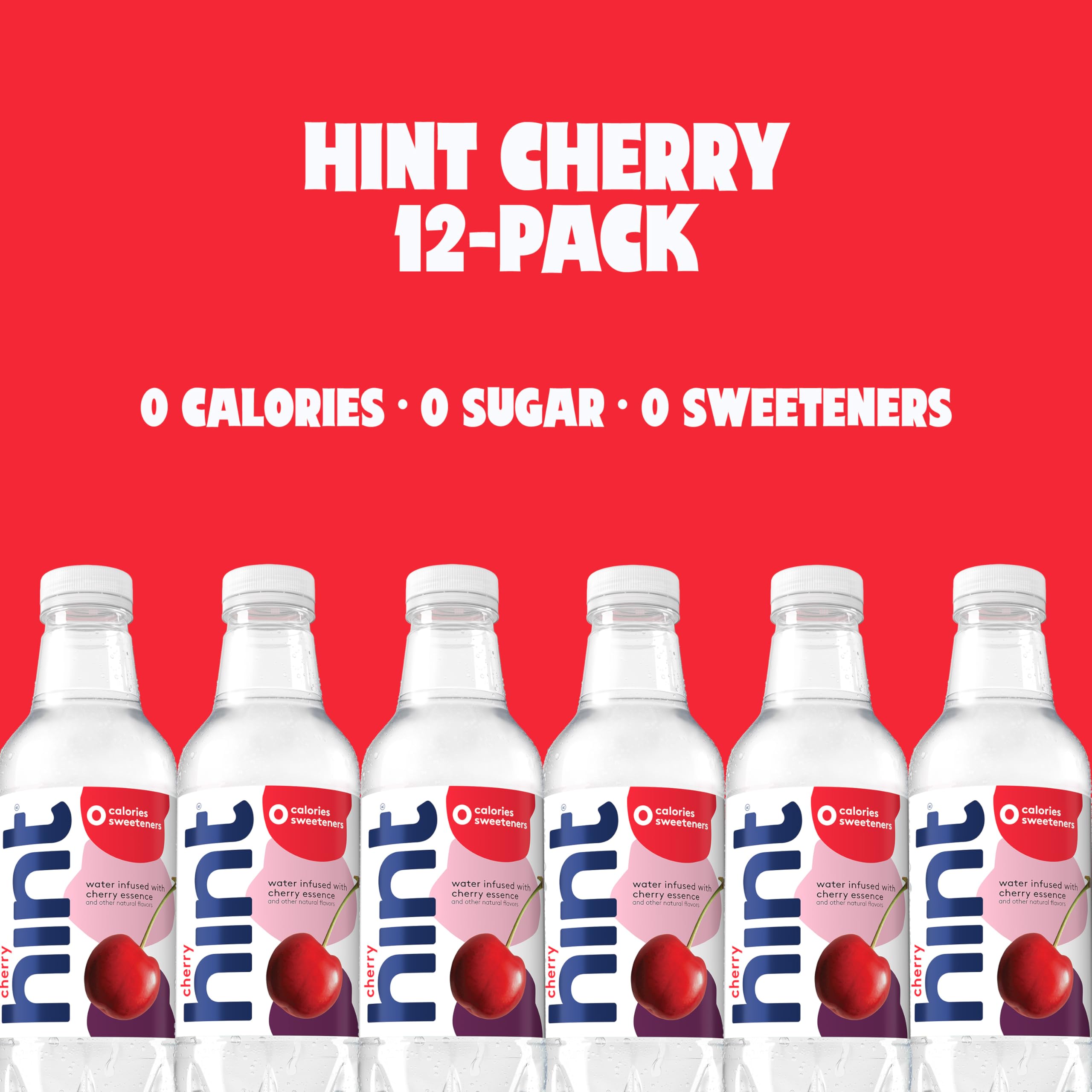 Hint Cherry back label view, vegan, kosher and gluten-free