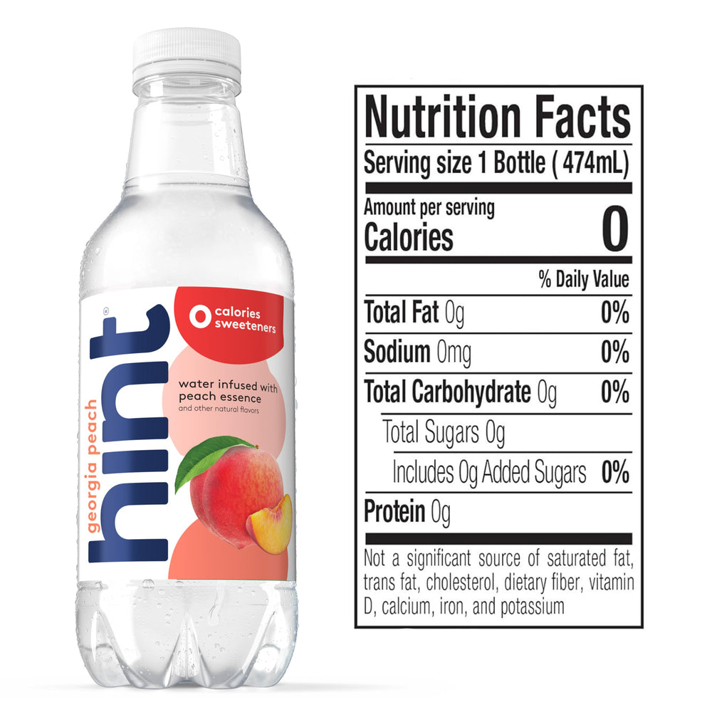 Hint fruit-infused water bottle close-up highlighting natural essences and vibrant flavor.