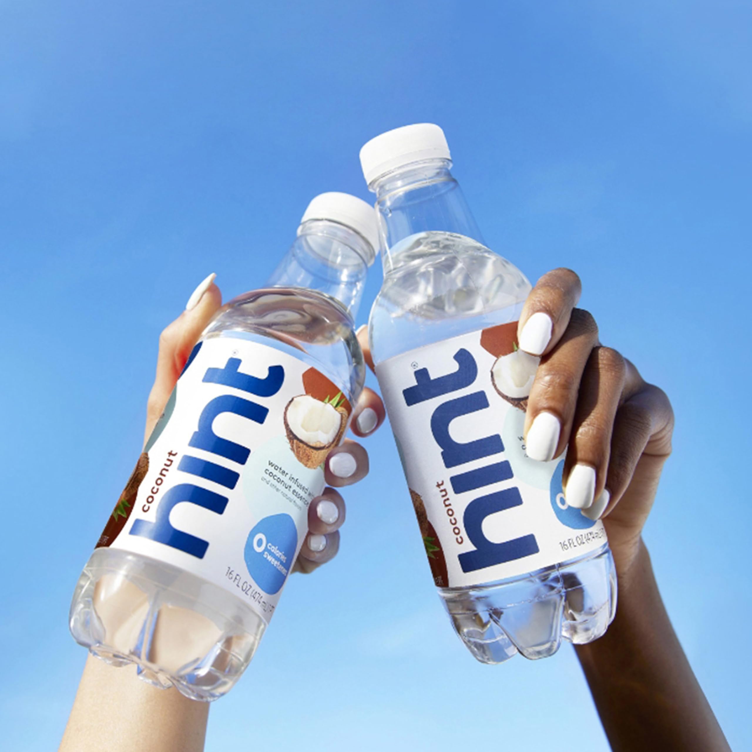 Hint hydration on the go, coconut flavor, convenient case.