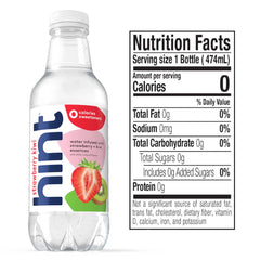 Close-up of Hint Strawberry Kiwi label with natural fruit essences