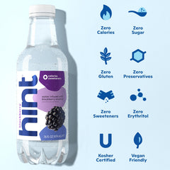 Hint water being poured over ice to taste blackberry
