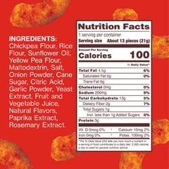 HIPPEAS Blazin' Hot bag showing 0.75oz serving and protein per portion