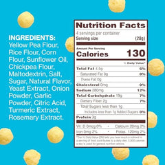 HIPPEAS cheddar puffs close-up, vegan protein snack with a light, crispy texture.