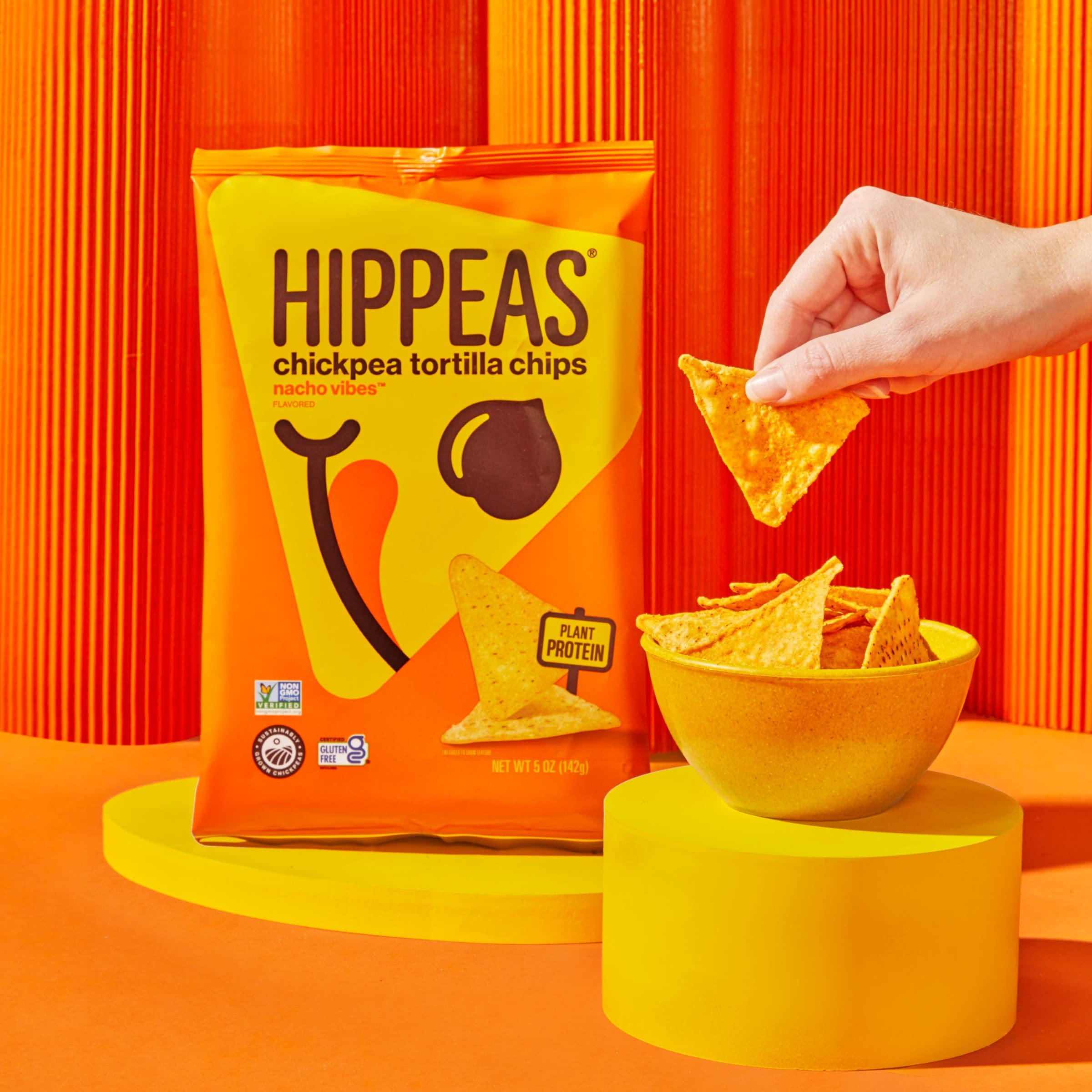 Gluten-free and dairy-free HIPPEAS chips, crisp and savory for mindful eating