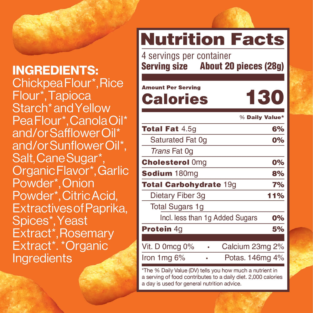 HIPPEAS Nacho Vibes puffs in a bag, crispy bite perfect for lunchboxes.