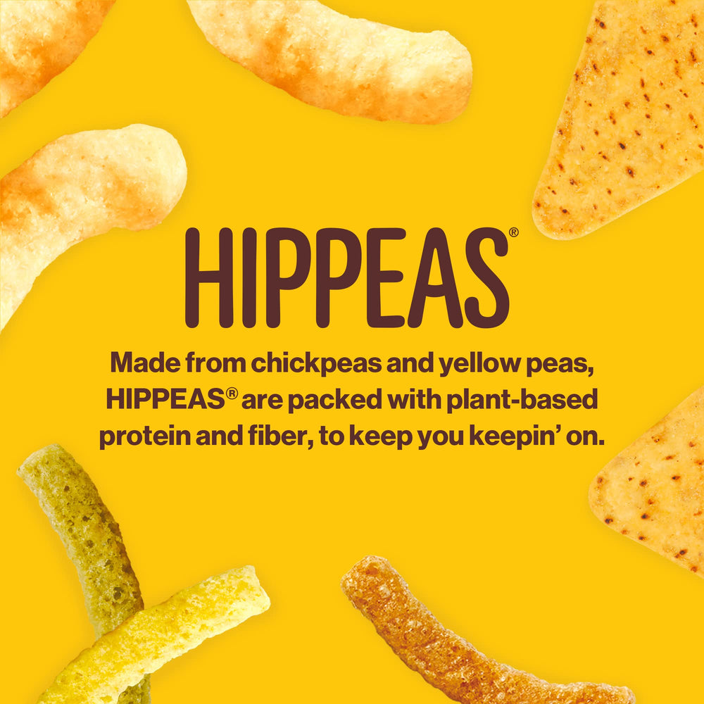 HIPPEAS Nacho Vibes puffs on the go, convenient gluten-free snack.