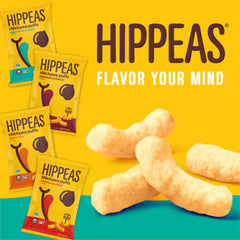 HIPPEAS plant-based cheddar puffs with rich flavor from chickpeas