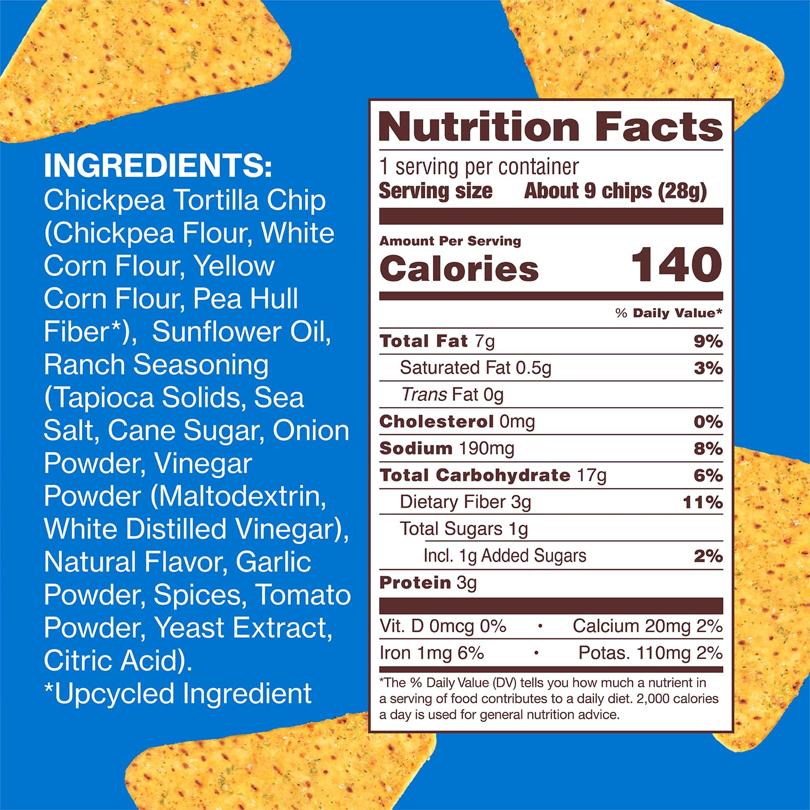 Close-up of HIPPEAS Rockin' Ranch chips showing crisp texture
