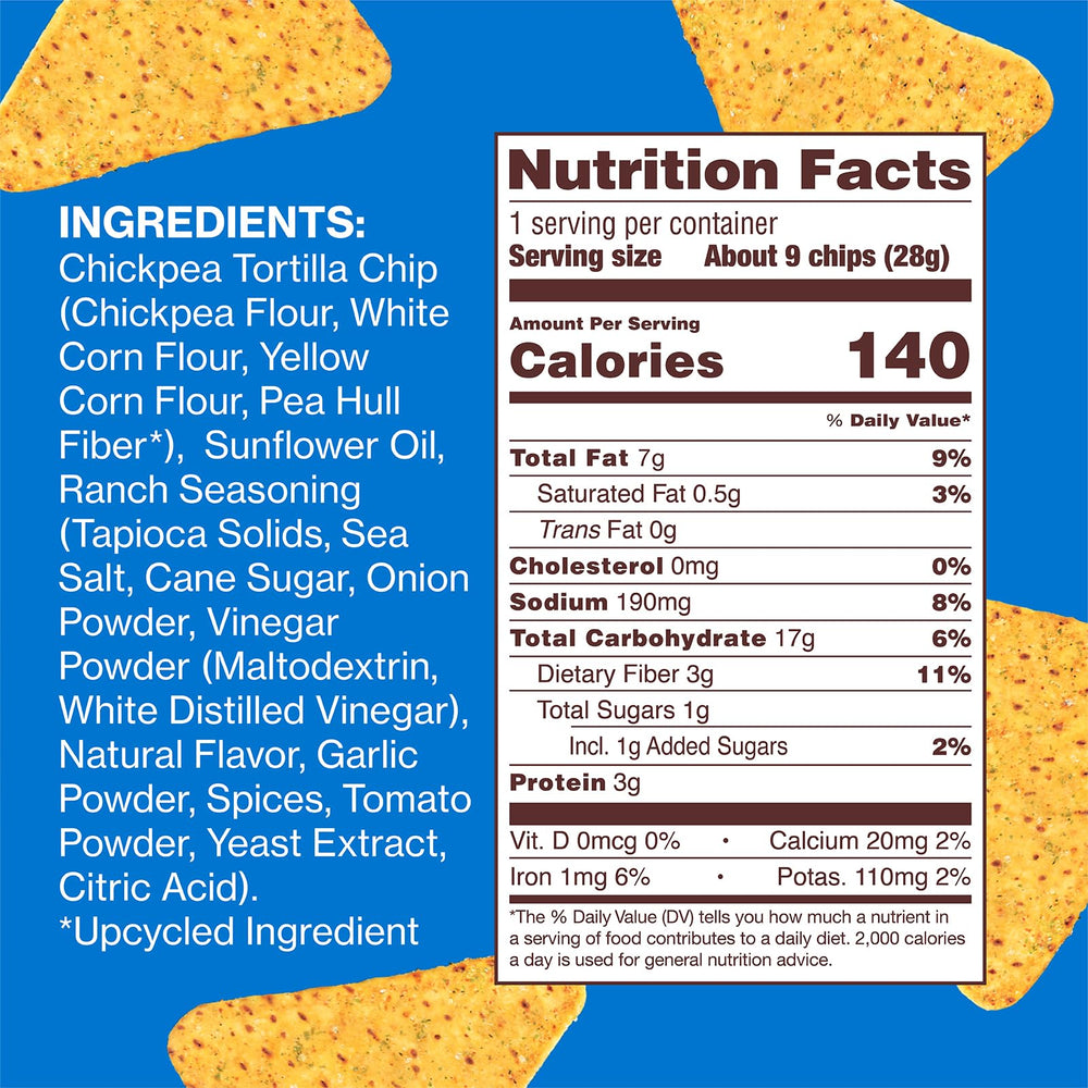 Close-up of HIPPEAS Rockin' Ranch chips showing crisp texture