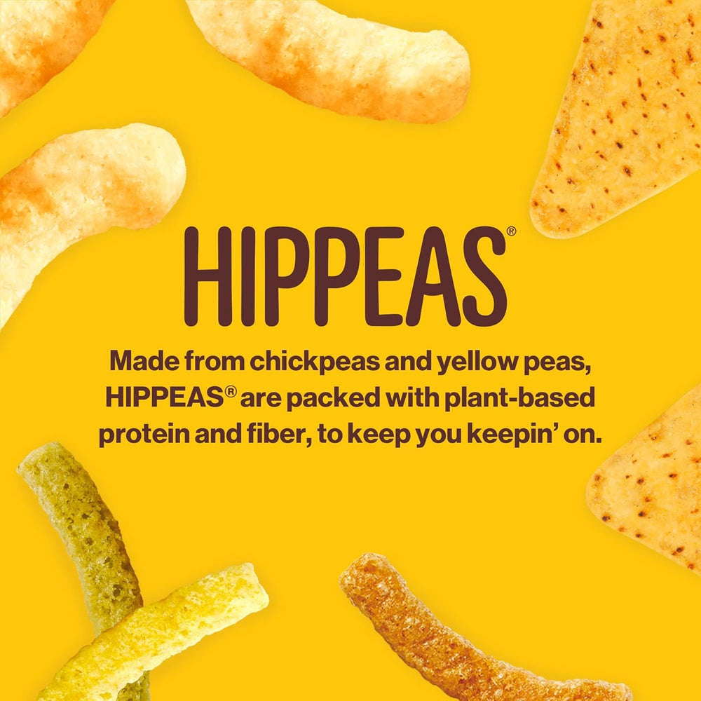 Dairy-free gluten-free HIPPEAS chips on a picnic table