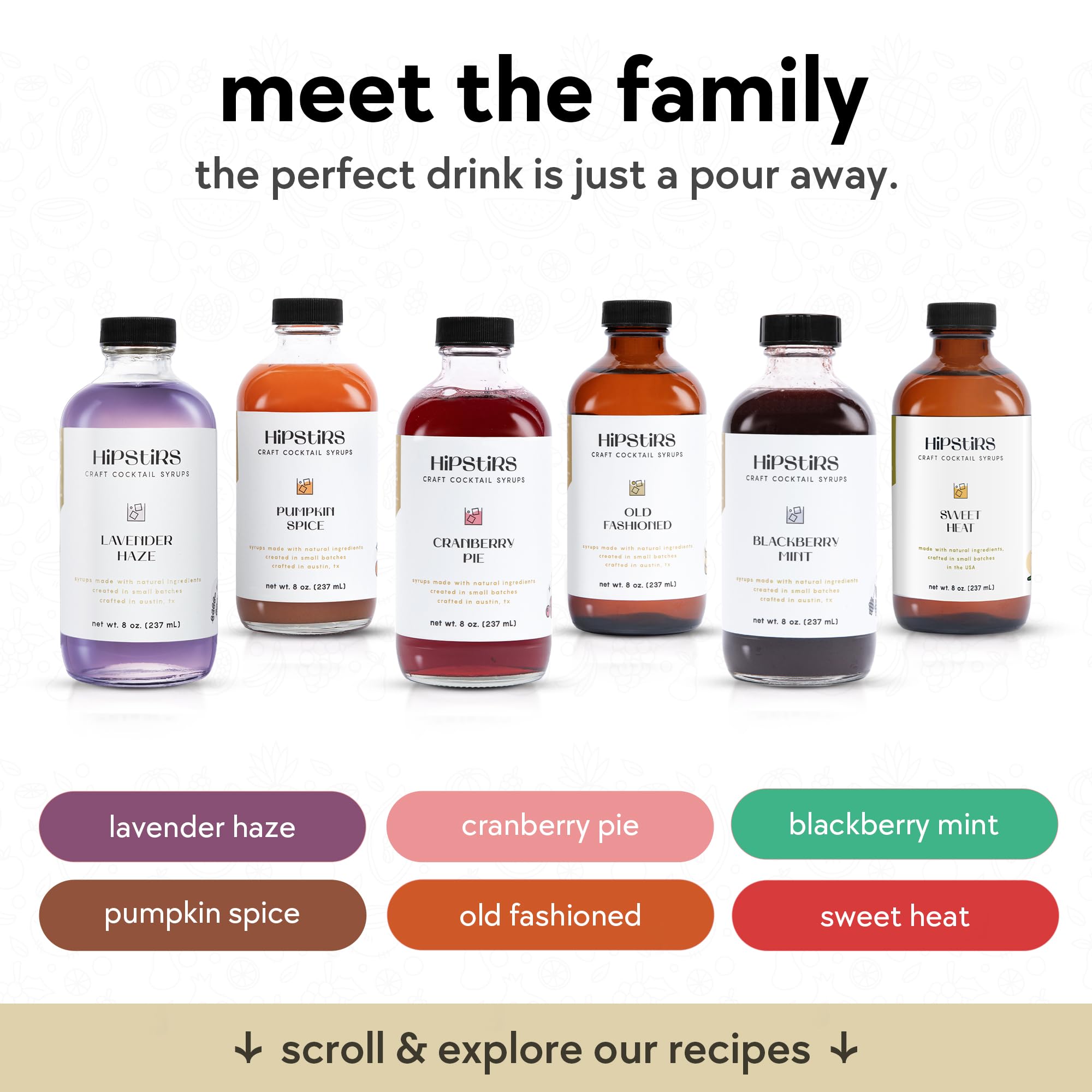 HipStirs Lavender Haze Syrup packaging on a kitchen counter