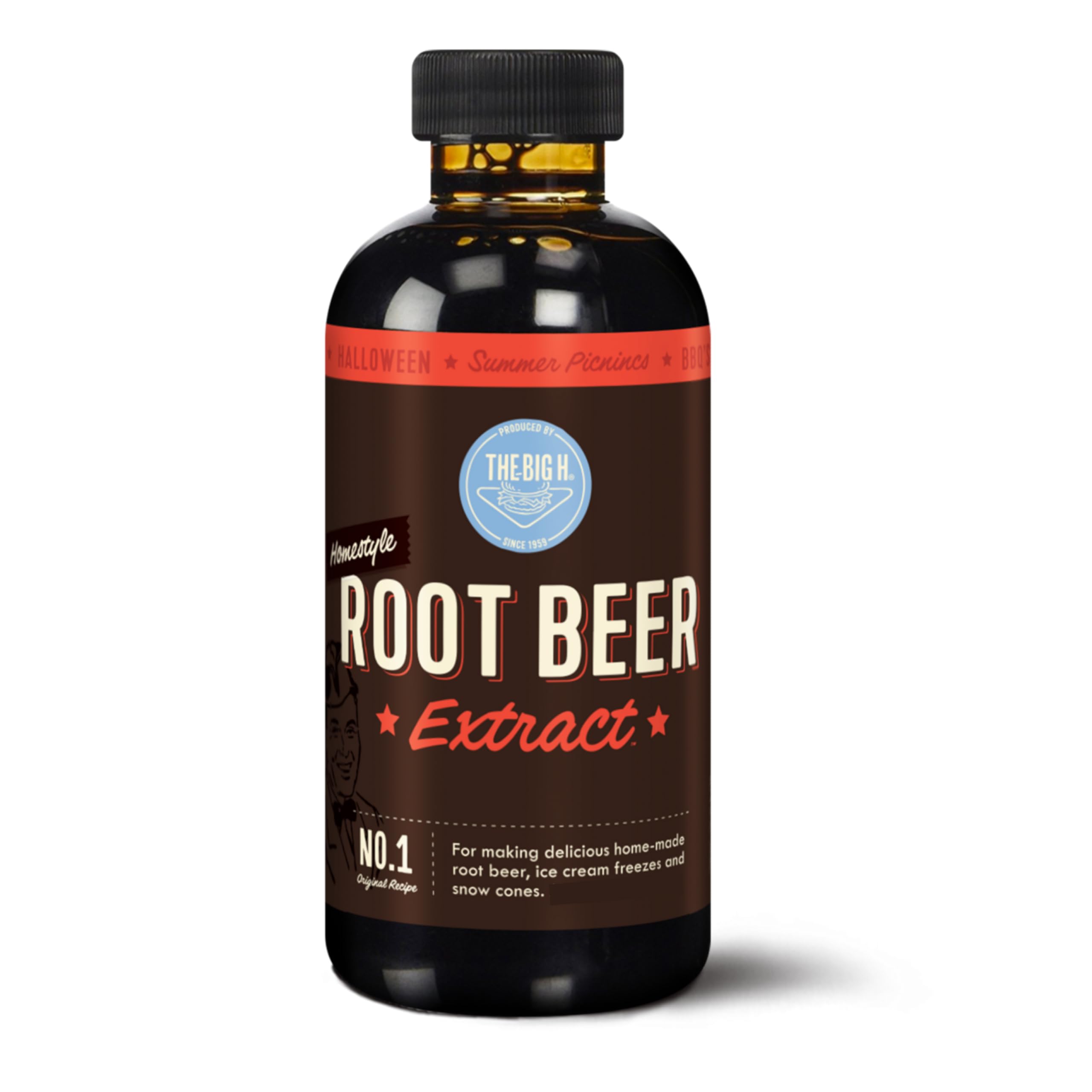 Hires Big H Root Beer Extract bottle for easy homemade sodas and desserts