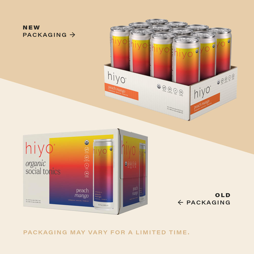 HIYO 12 oz can graphic, underlining convenient single-serve packaging.