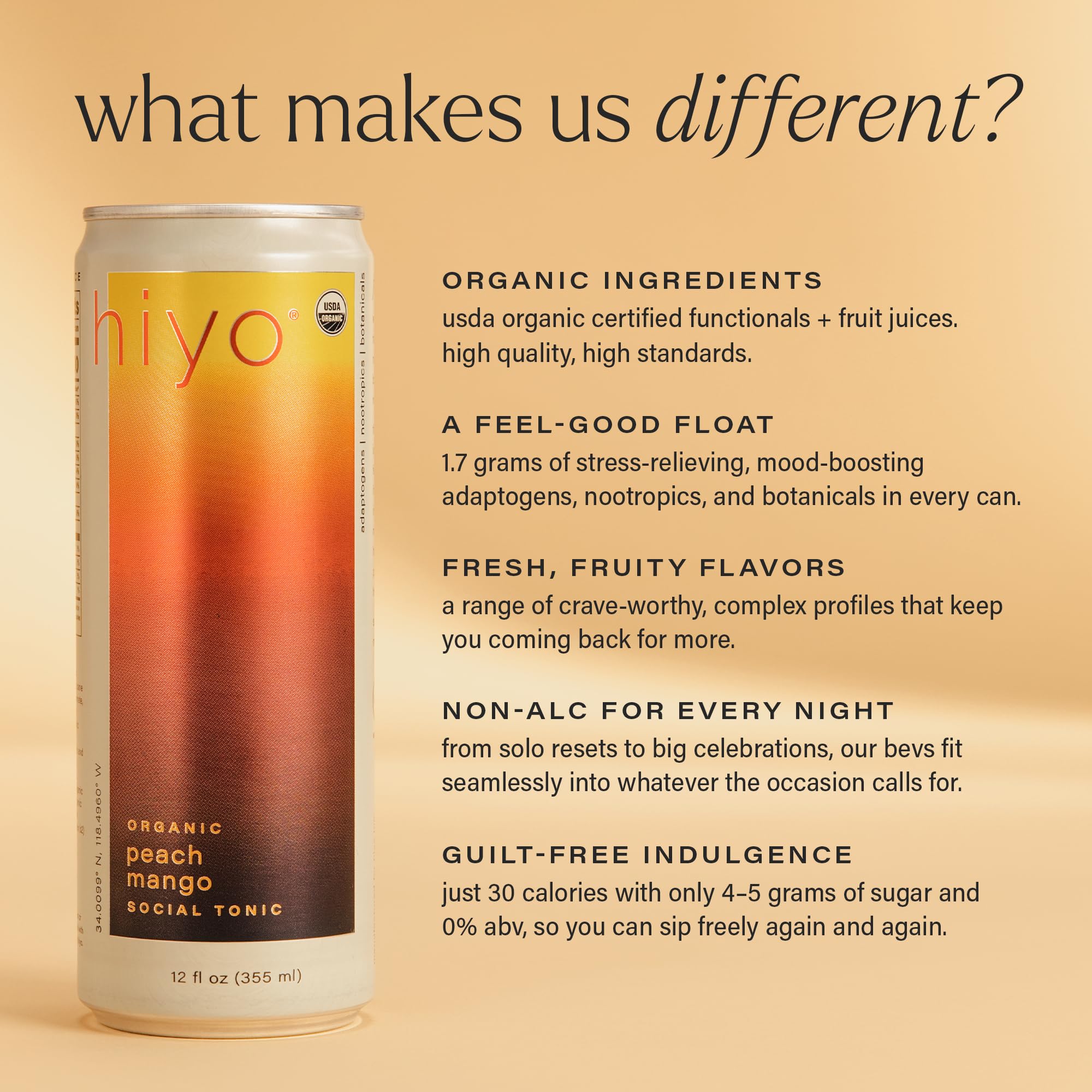HIYO branding on a colorful can in a bright kitchen, signaling everyday resilience.