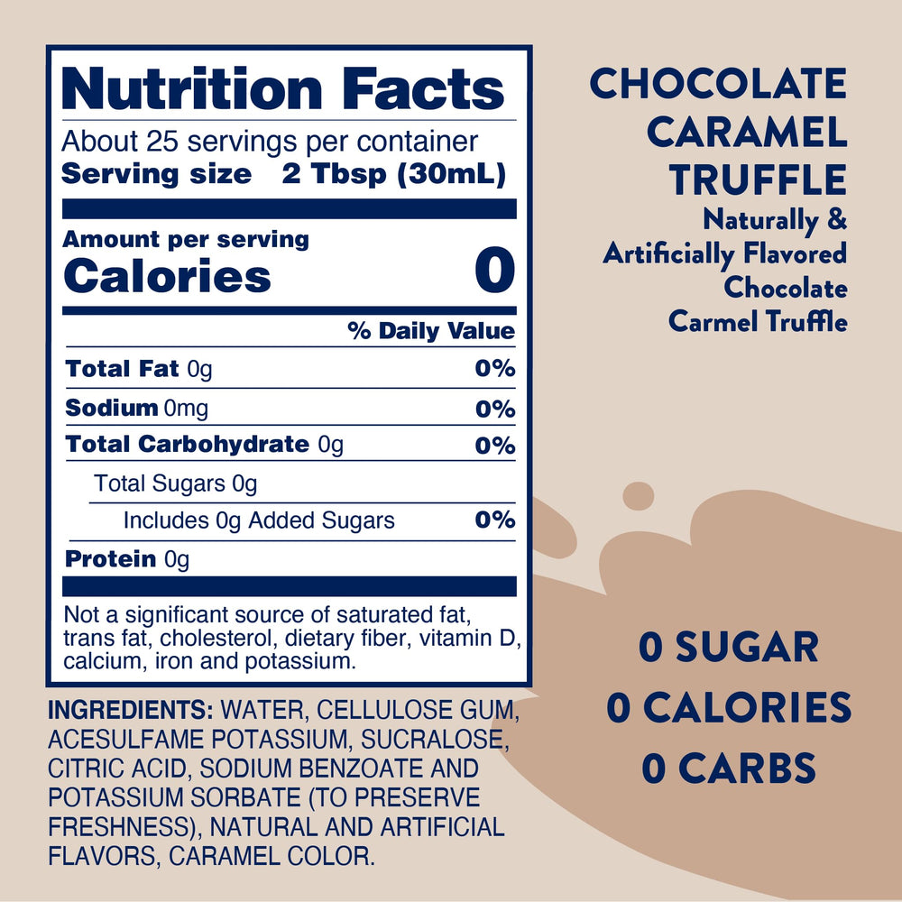 HJZWTS Jordans Skinny Syrups Chocolate Caramel Truffle bottle elevates desserts with sugar-free sweetness