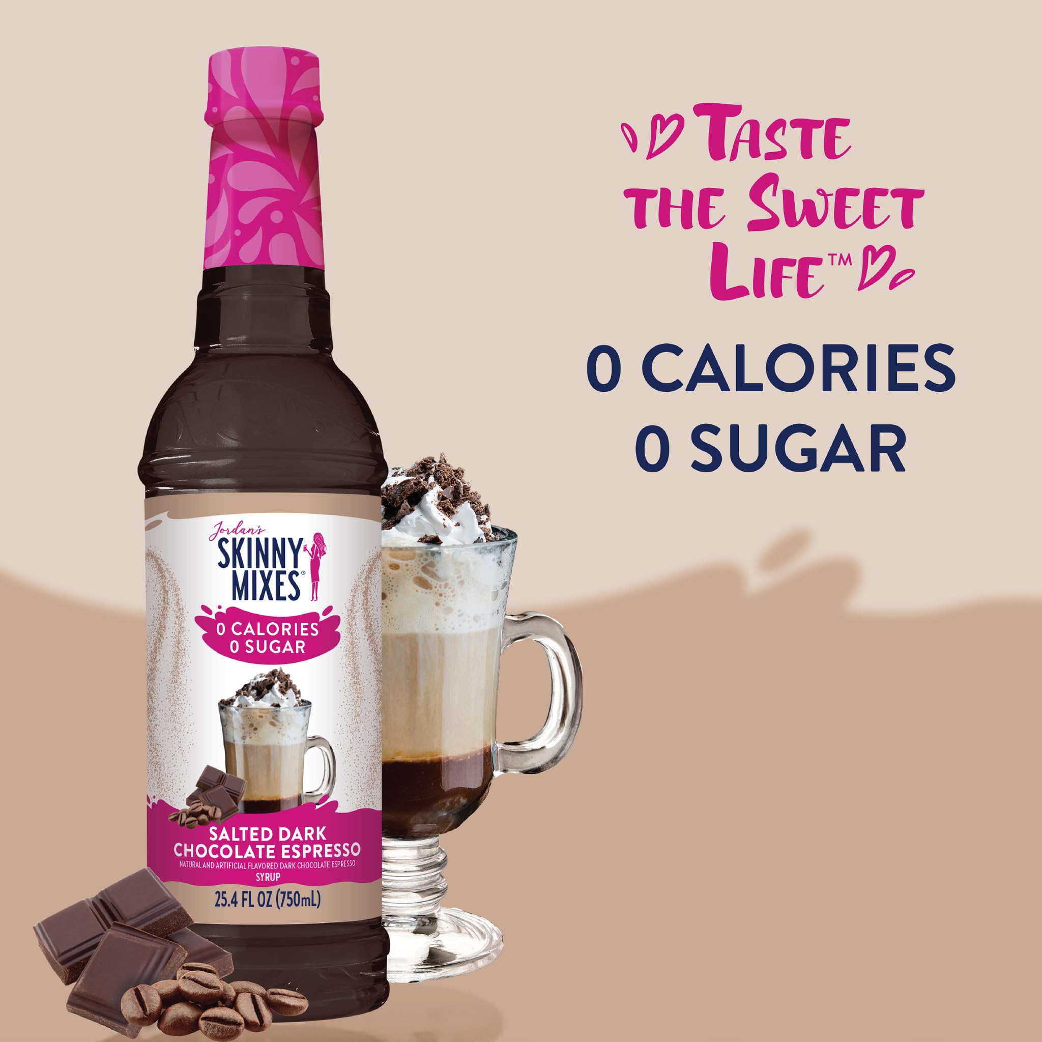 HJZWTS Jordans Skinny Syrups Chocolate Caramel Truffle pour adds indulgent flavor without sugar