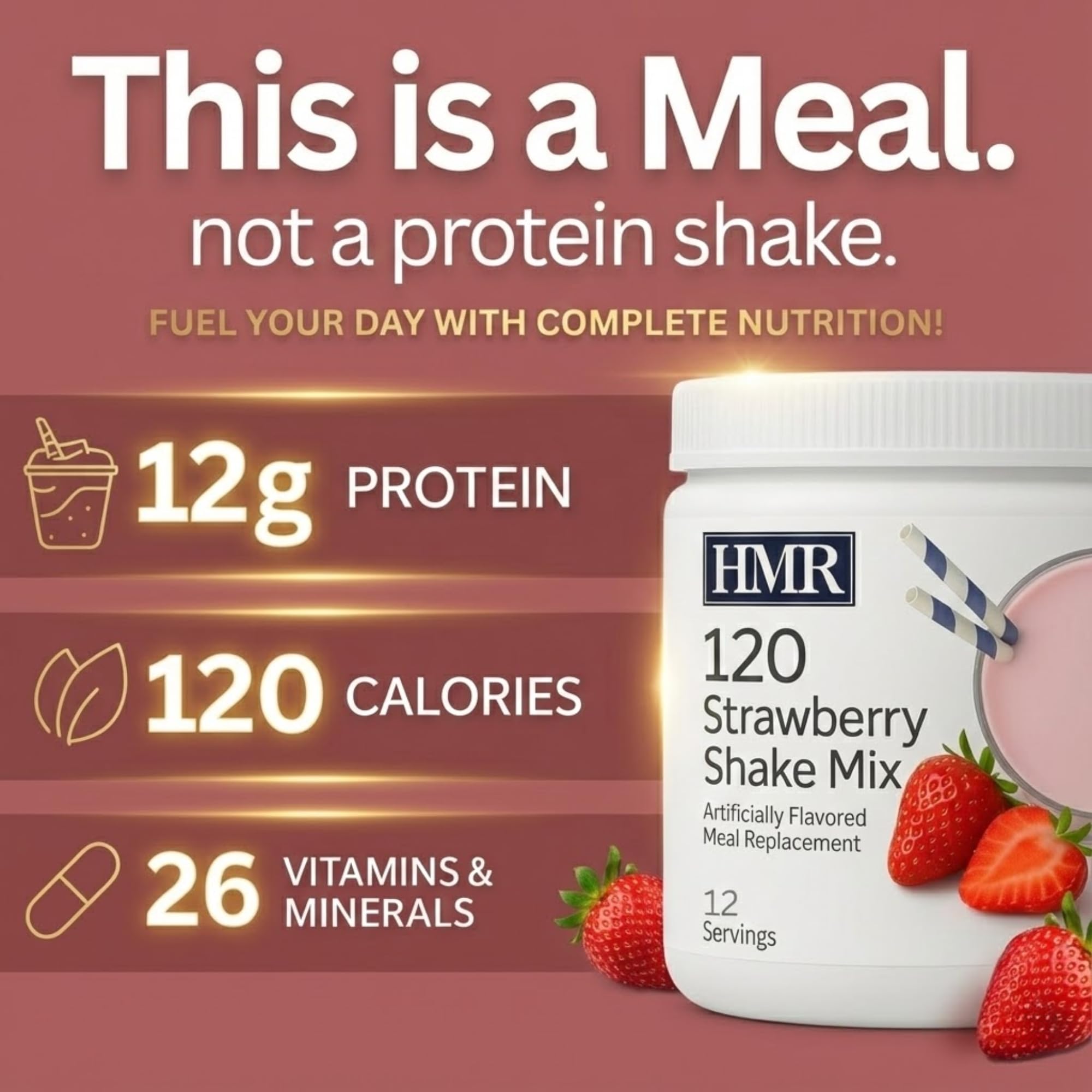 HMR 120 Shake strawberry glass with creamy texture and aroma.