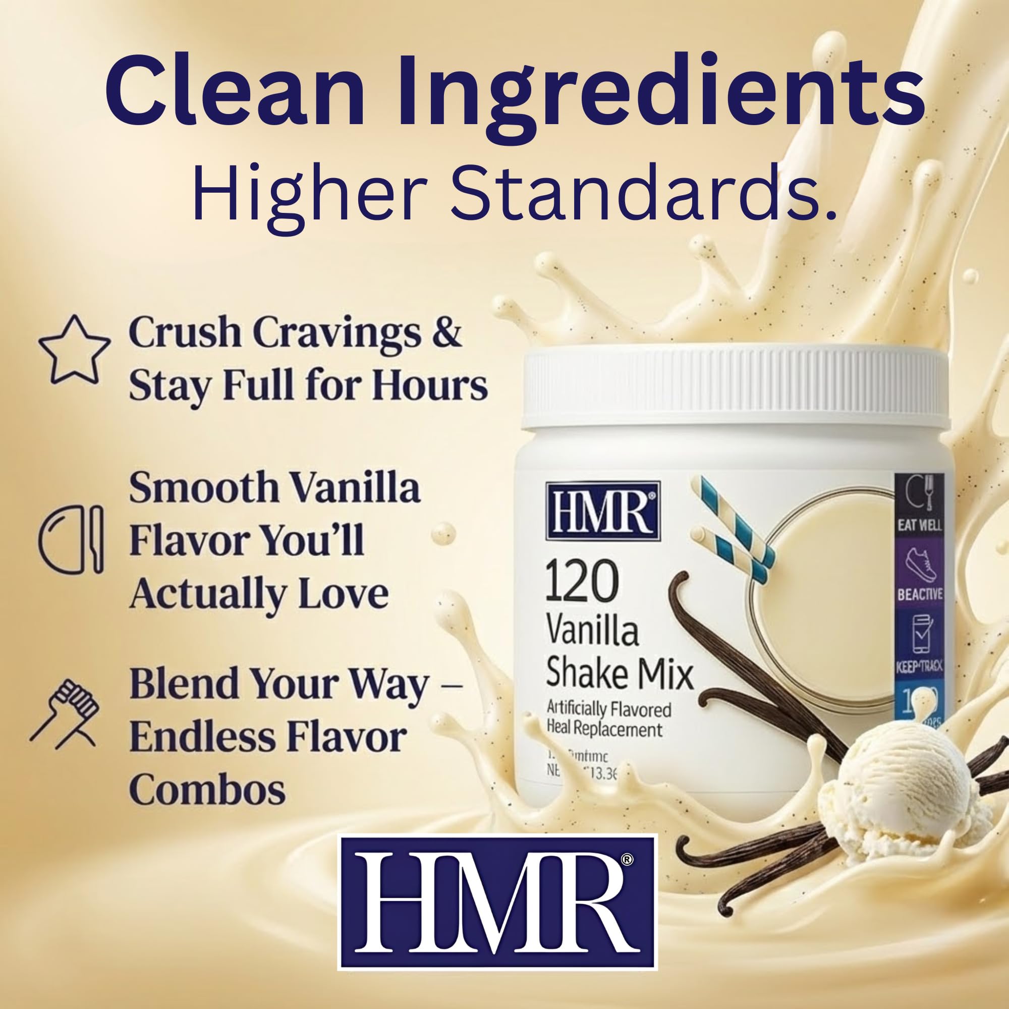HMR 120 Vanilla Shake before-workout shake for quick energy