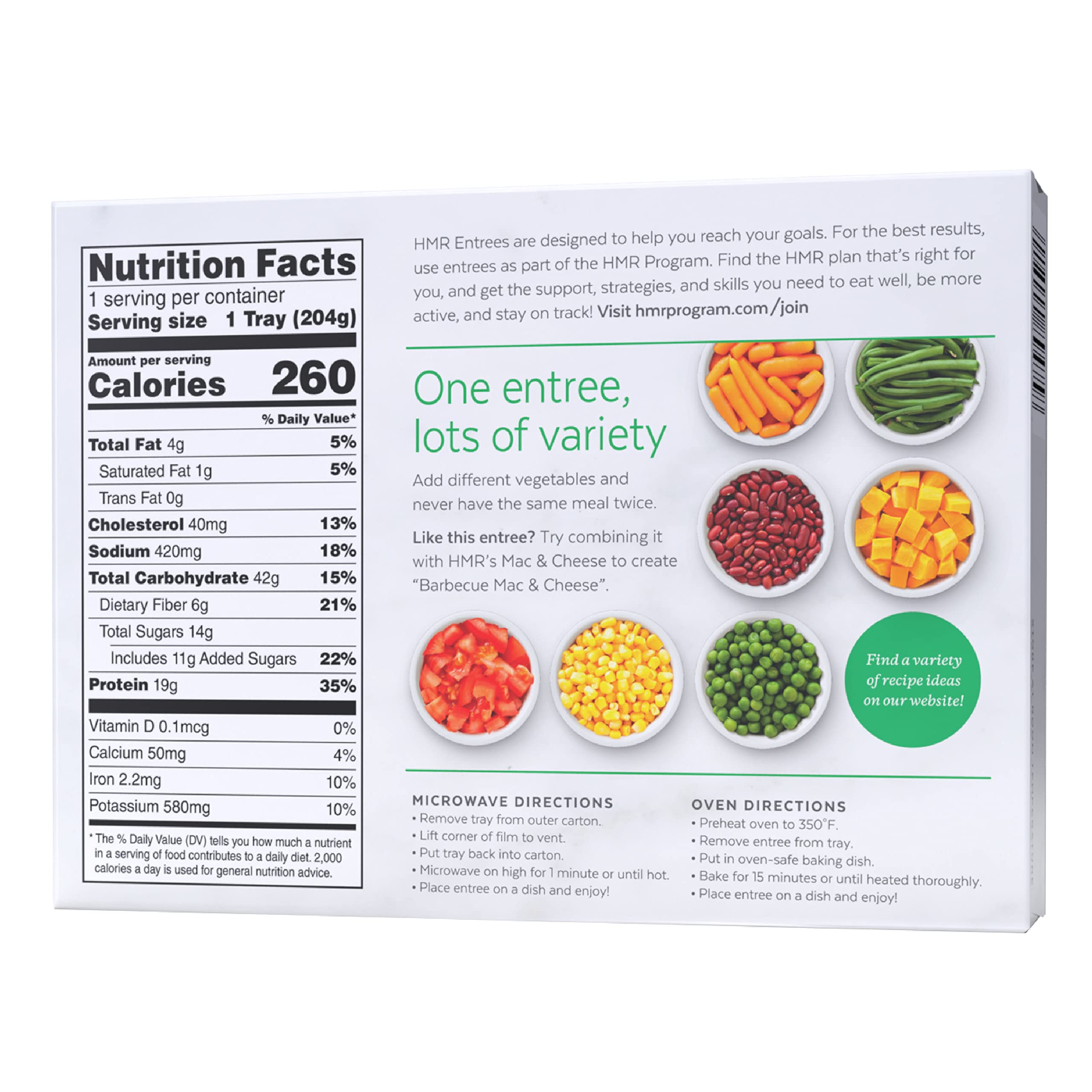 HMR chicken barbecue entrée 7-2oz single-serve portion for easy lunches.