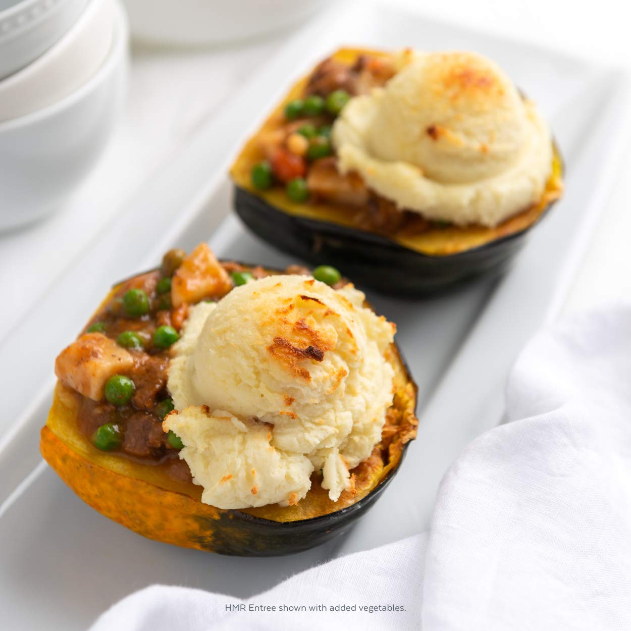 HMR Entrees Vegetable Stew with Beef portion – single-serving design supports portion control.
