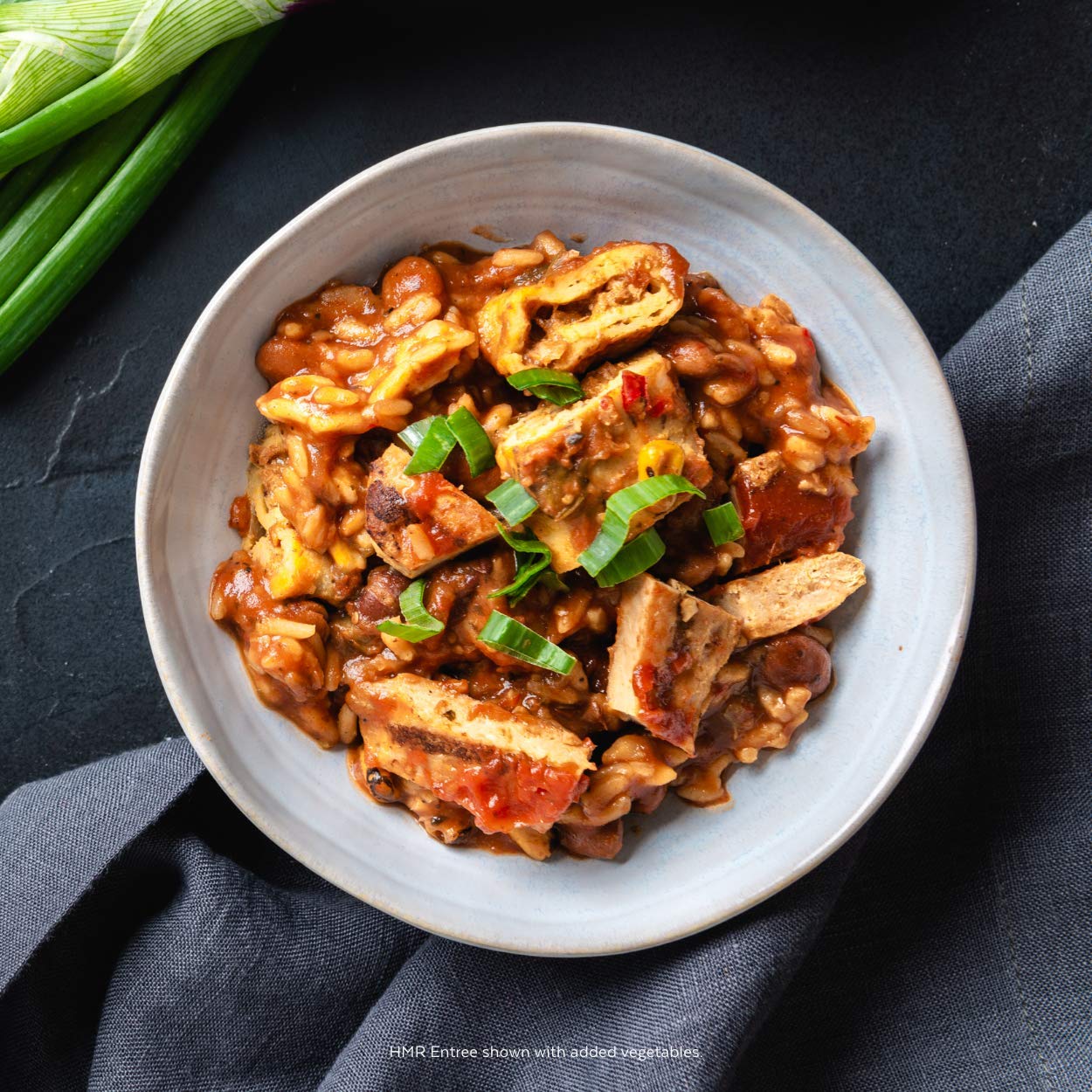 HMR smoky barbecue sauce coats tender chicken with rich flavor.