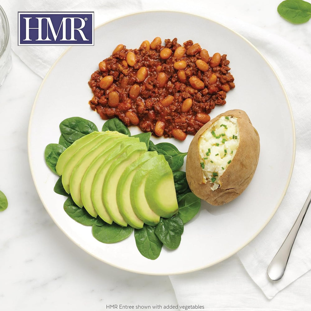 HMR turkey chili with beans serving bowl ready to heat for a satisfying dinner