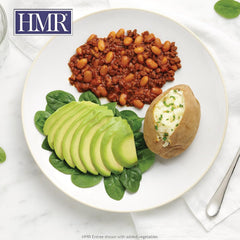 HMR turkey chili with beans serving bowl ready to heat for a satisfying dinner