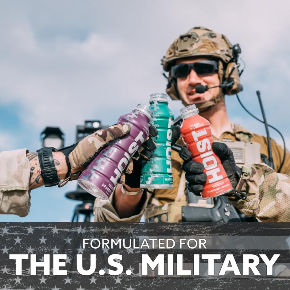 HOIST Black Cherry label with military endorsement badge.