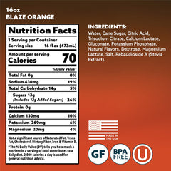 HOIST blaze orange 16 oz pack ready for endurance training and travel.