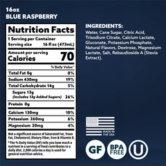 HOIST Blue Raspberry pour showing rapid hydration during workouts