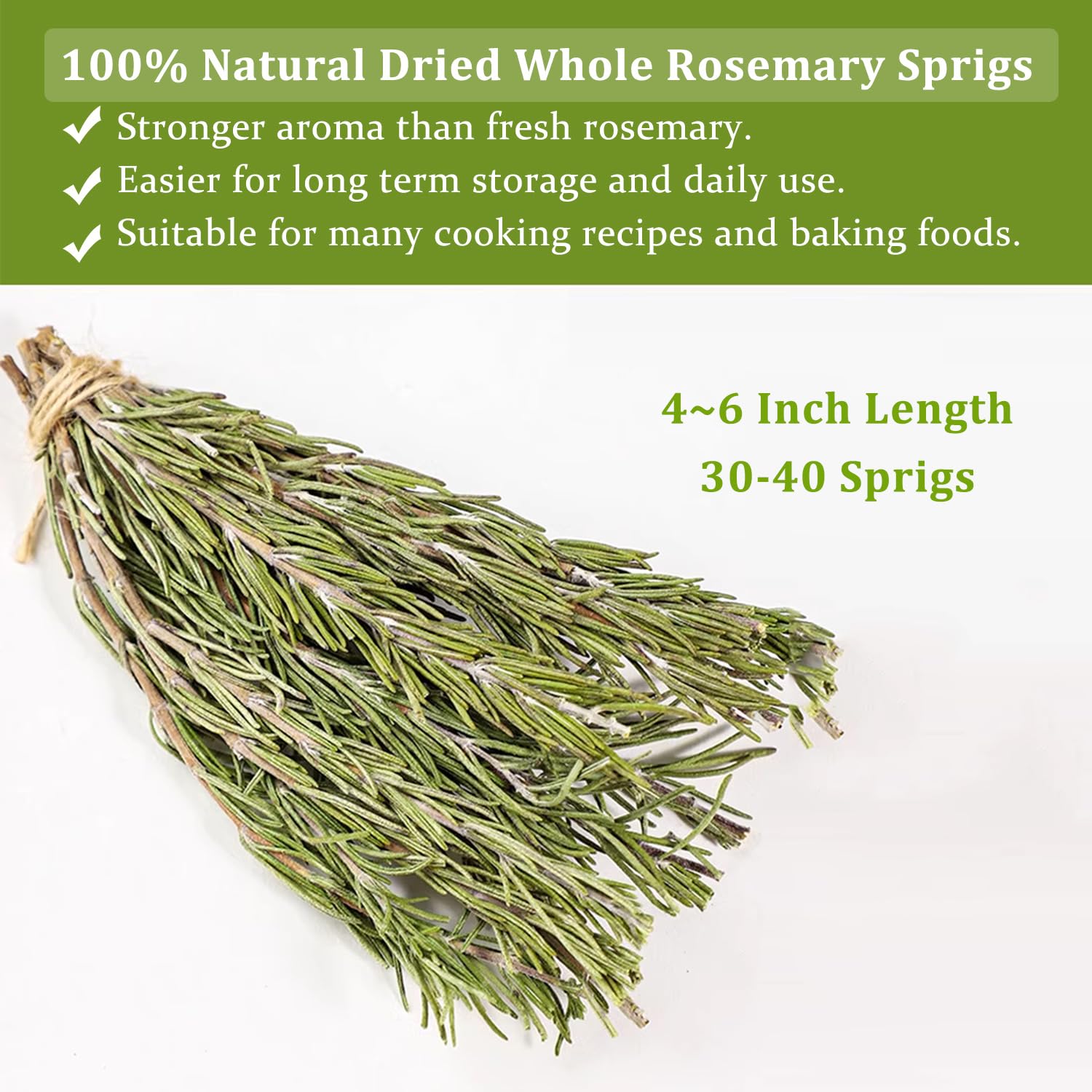 HOLFLYING rosemary sprigs 30-40pcs ready-to-use pantry staple.