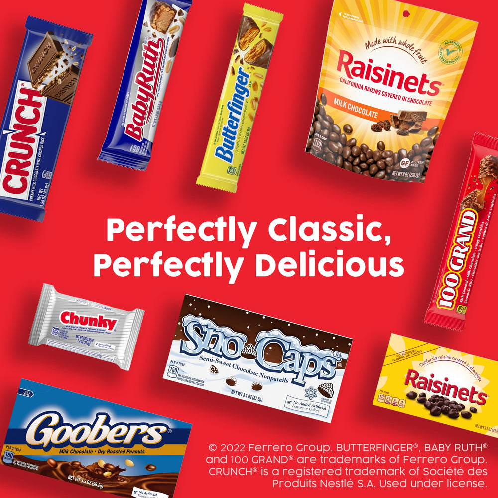 Holiday party candy bowl ready: assorted Butterfinger, CRUNCH and Baby Ruth minis.