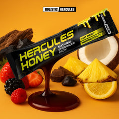 Close up of shilajit and herbs in the Hercules Honey blend