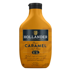 Hollander Chocolate Caramel Café Sauce bottle ready to drizzle on drinks and desserts