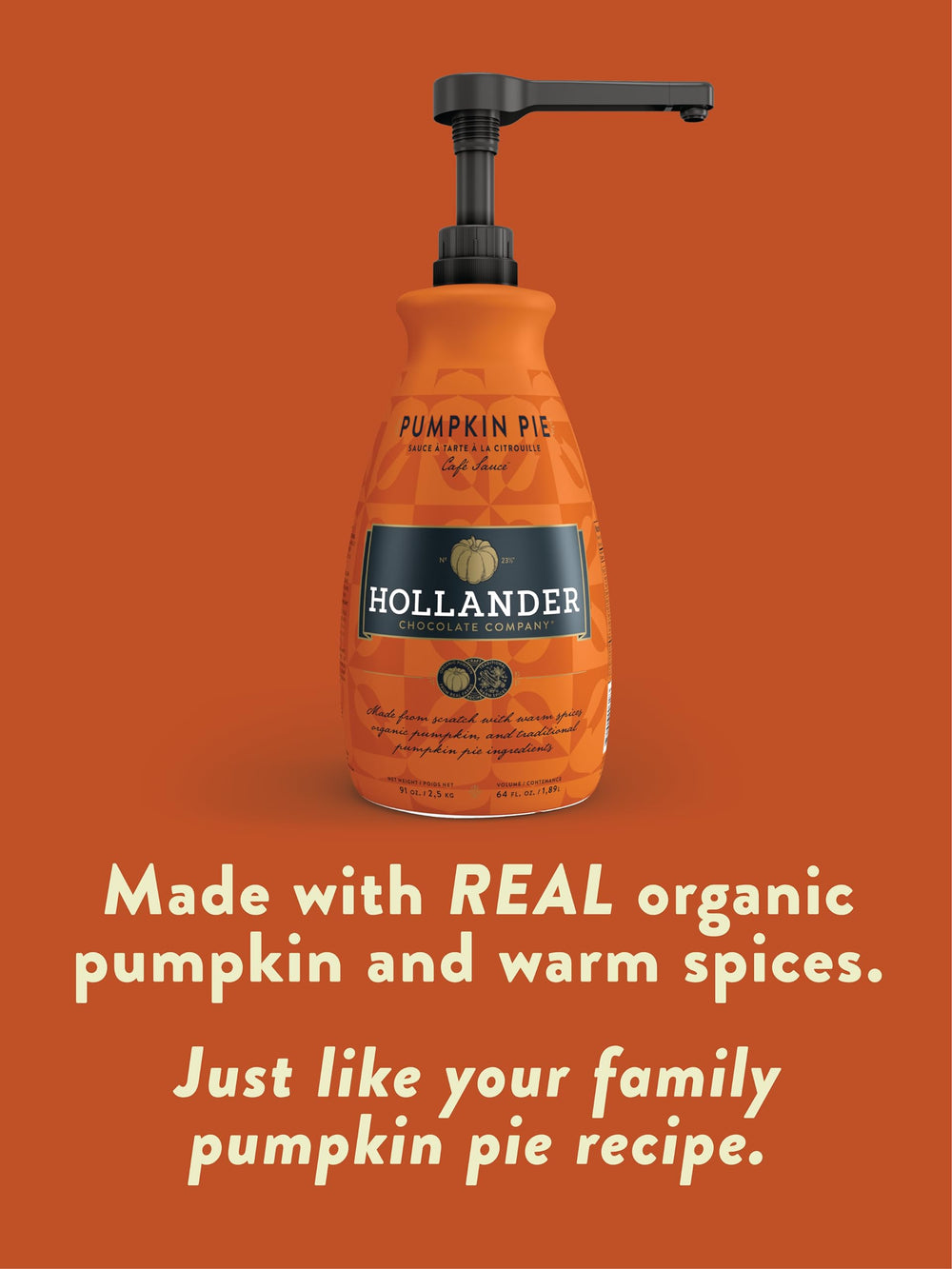 Serving Hollander Pumpkin Pie Sauce over dessert