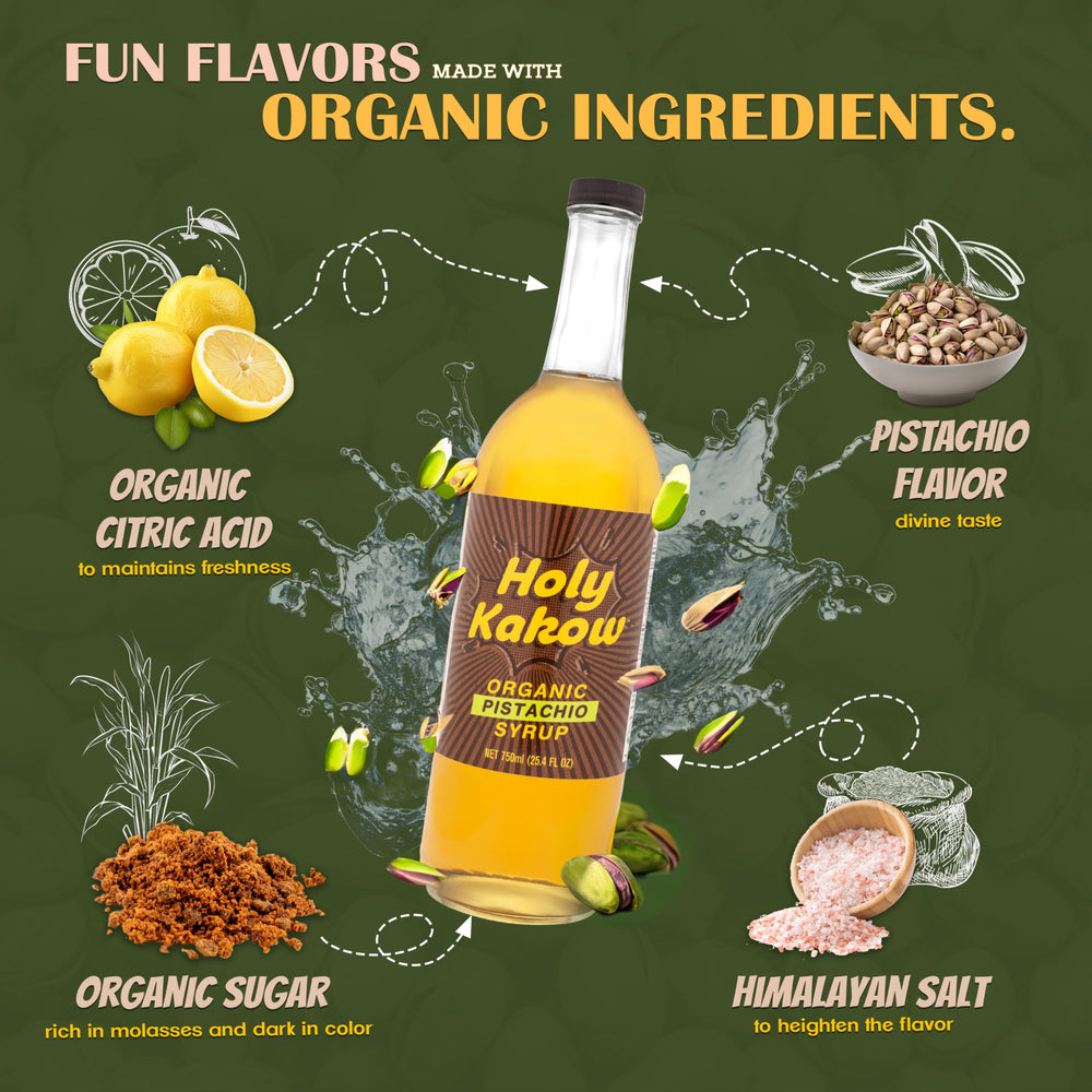 Holy Kakow Pistachio Syrup in cocktails adds nutty sweetness and depth.