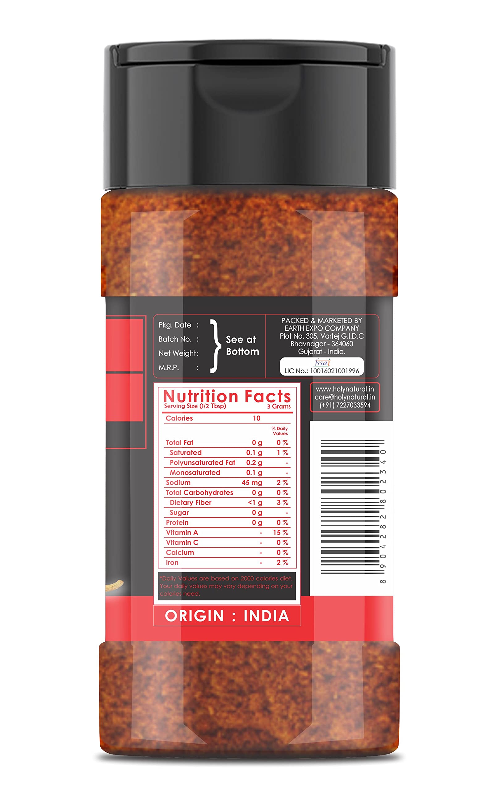 Pouring Ghost Pepper Powder reveals fine, vibrant red dust for bold flavor