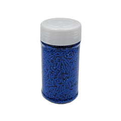 Homankit Blue Jimmies sprinkles show expiration date clearly on the bottle.